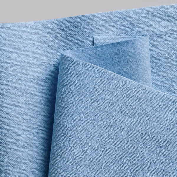 Dry Wipe, Blue, 1/4 Fold Poly Wrapped, Double Recreped (DRC), Face, Hand, 12 PK, 56 Wipes