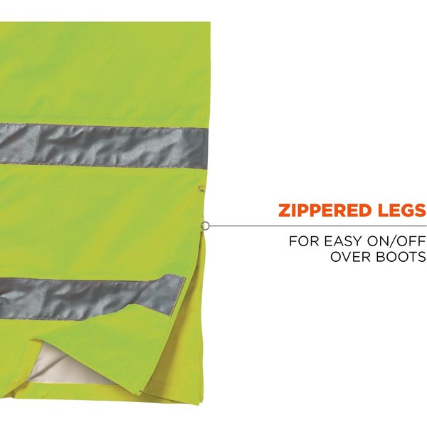 Rain Pants, Breathable, Hi-Vis Lime, 4XL