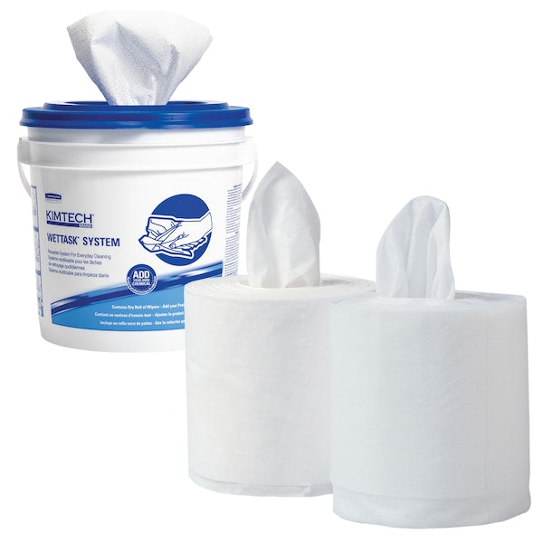 Dry Wipe Roll, White, Hydroknit, Wet Task for Solvents, 275 Wipes, 9 in x 15 in