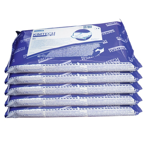 Clean Room Wet Wipes, White, Soft Pack, Polypropylene, Clean Rooms and Food Processing, 40 Wipes