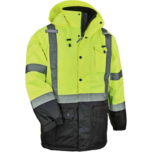Hi Vis Thermal Parka, Lime, Small