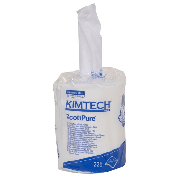 Dry Wipe Roll, White, Spunlace, 225 Wipes, 7 in x 7 in