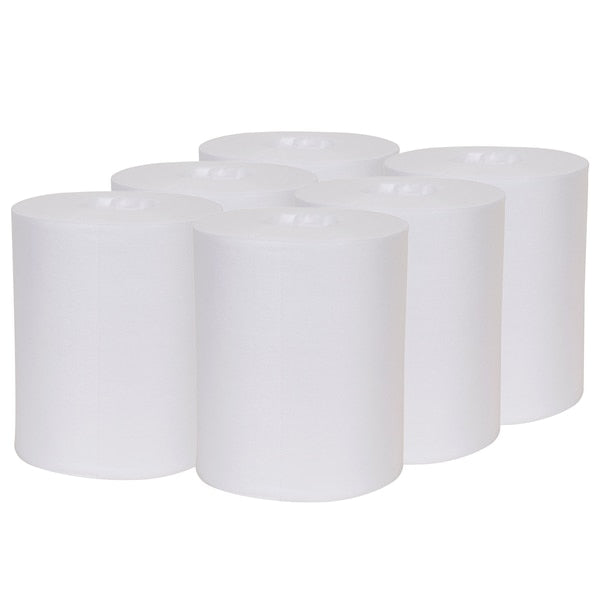 Dry Wipe Roll, White, Spunlace, 225 Wipes, 7 in x 7 in