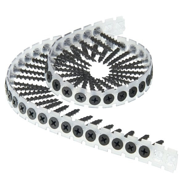 Drywall Screw, #6 x 1-1/4 in, Steel, Flat Head Phillips Drive, 4000 PK