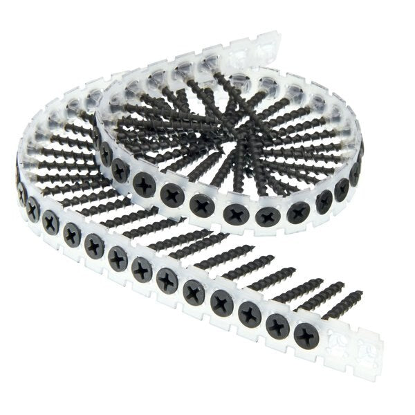 Drywall Screw, #6 x 1-5/8 in, Steel, Flat Head Phillips Drive, 4000 PK