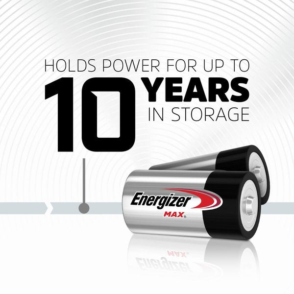 Energizer Max C Alkaline Battery, 1.5V DC, 4 Pack