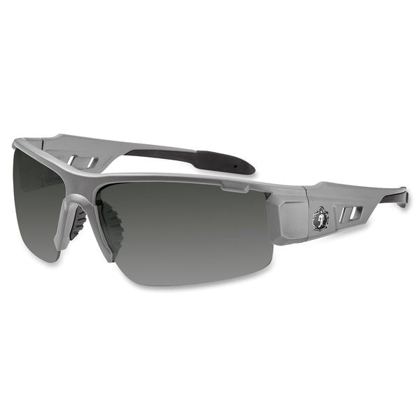 Safety Glasses, Traditional Smoke PC Decenter Lens, Scratch-Resistant