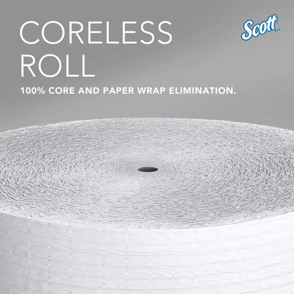 Coreless High-Capacity Jumbo Roll Toilet Paper, 1-Ply, White, (2,300'/Roll, 12 Rolls/Case)