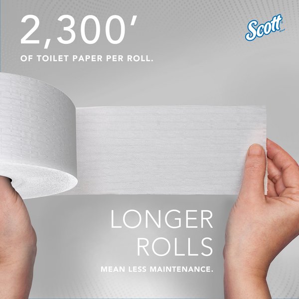 Coreless High-Capacity Jumbo Roll Toilet Paper, 1-Ply, White, (2,300'/Roll, 12 Rolls/Case)