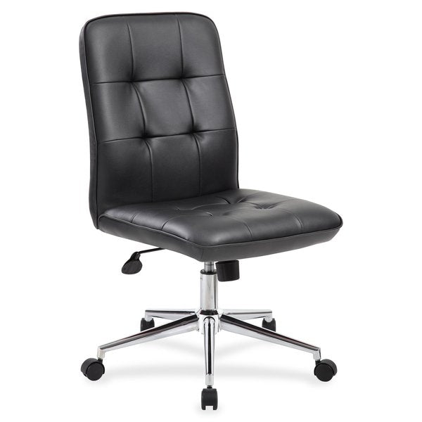 Office Chair, Vinyl, Armless, Black