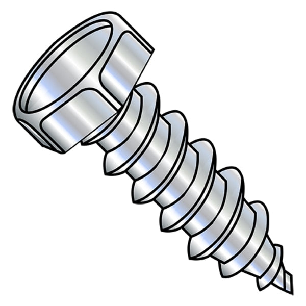 Self-Drilling Screw, #14 x 1-1/2 in, Zinc Plated Steel Hex Head Hex Drive, 1250 PK