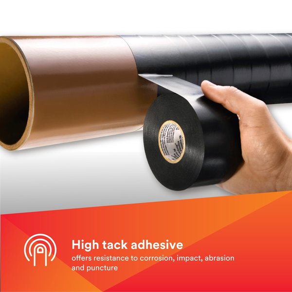 Vinyl Electrical Tape, 50, Scotchrap, 2 in W x 100 ft L, 10 mil thick, Black, 1 Pack