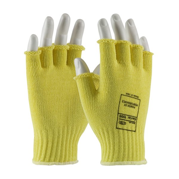 Cut Resistant Half Finger Gloves, A2 Cut Level, Uncoated, L, 12PK