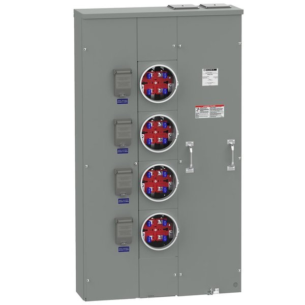MP Meter Pak, main lugs, four ringed soc, 120/240 V AC, Meter-Pak Circuit Breaker Type