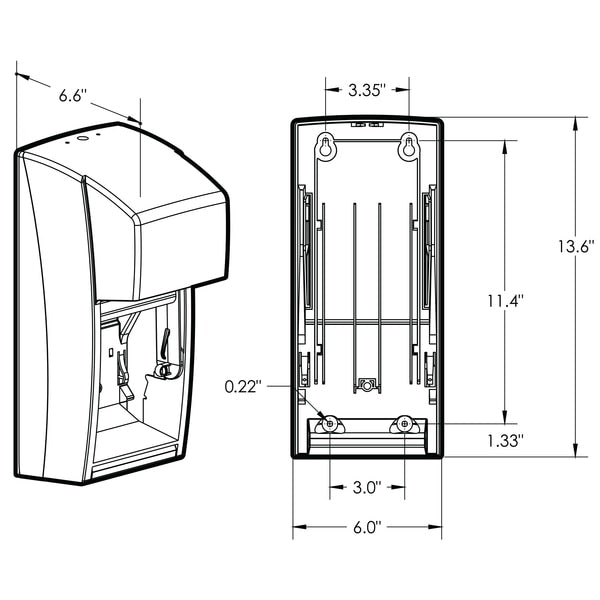 Vertical Single Roll Toilet Paper Dispenser (09021), Black, 6.0