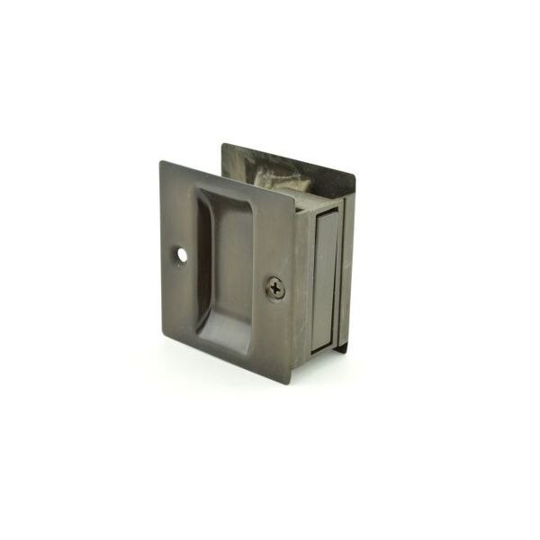 Passage Pocket Door Lock Square Cutout Dark Bronze Powder Coat