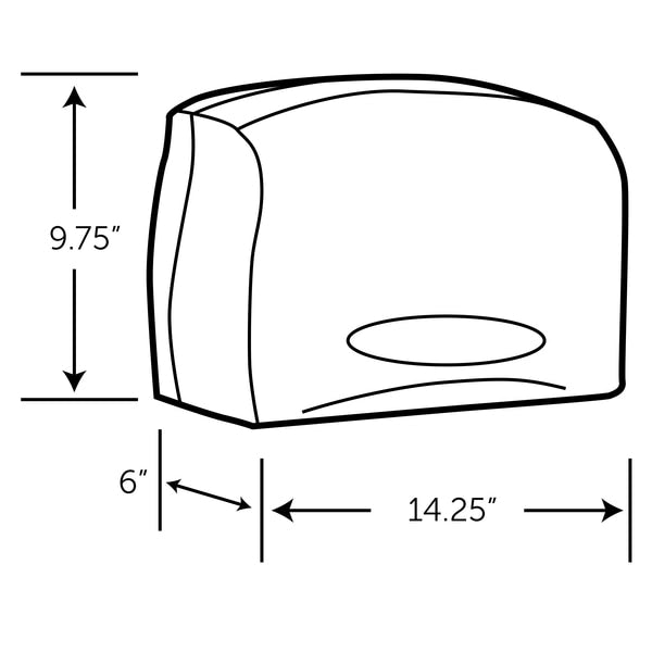 Essentialâ¢ Coreless Jumbo Roll Toilet Paper Dispenser (09602), Black, 14.25