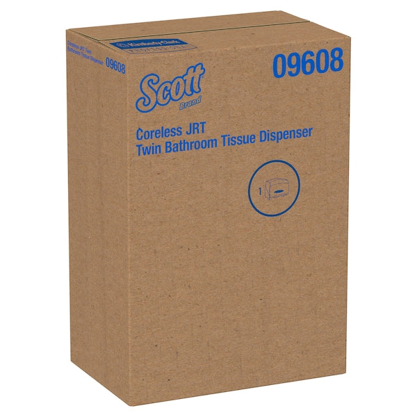 Coreless Twin Toilet Paper Dispenser HighCap 20x6x11 BLK