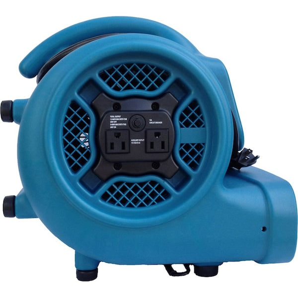 1/4 HP, 1600 CFM, 3 Amps, 4 Positions, 3 Speeds Air Mover with Power Outlets for Daisy Chain