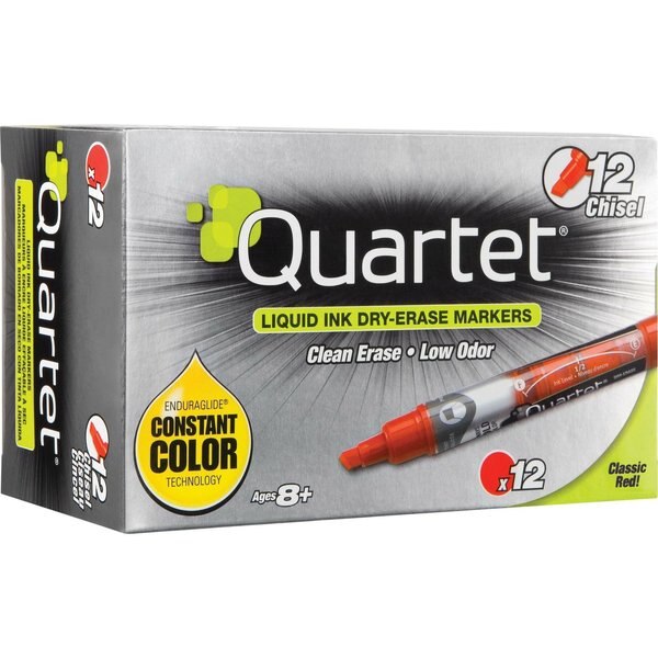Dry Erase Marker, Chisel Tip, Red, PK12 Low Odor