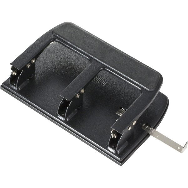 Heavy Duty Paper Punch, Three Hole, Blk