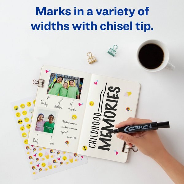 Desk-Style Permanent Marker, Chisel Tip, Black