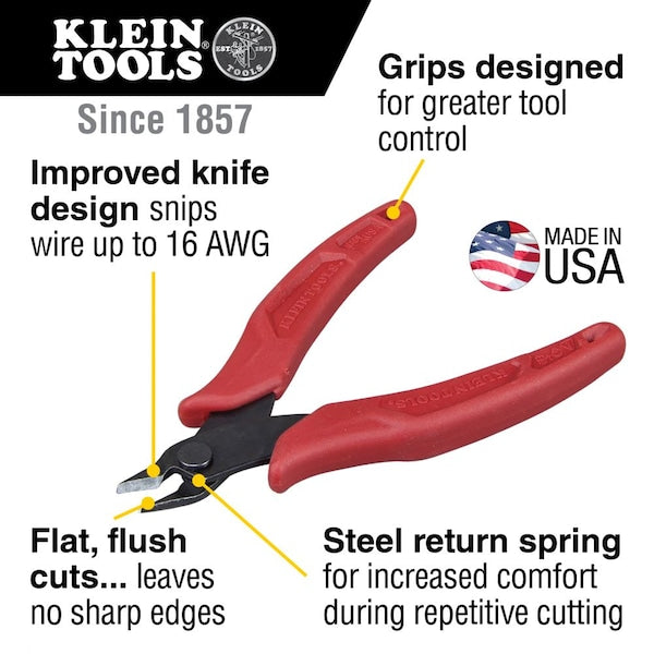 5 in Diagonal Cutting Plier Flush Cut Narrow Nose Uninsulated