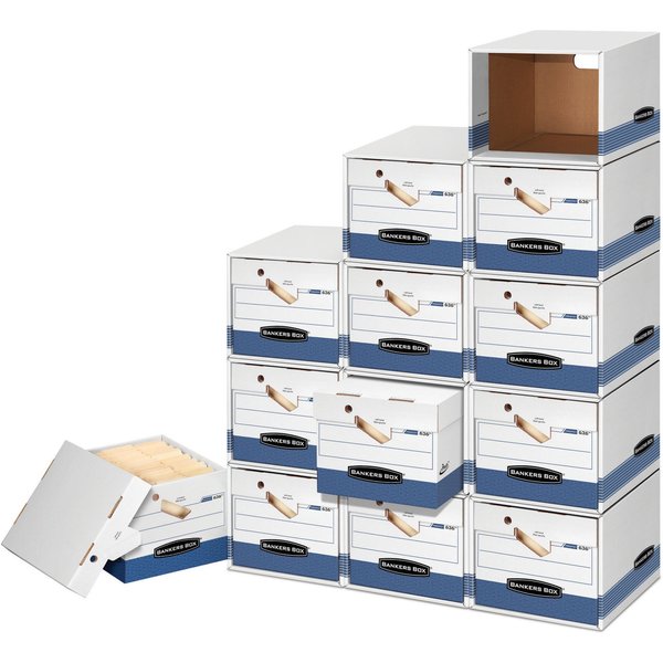 Banker Box, Ltr/Lgl, Wht/Blu, PK12