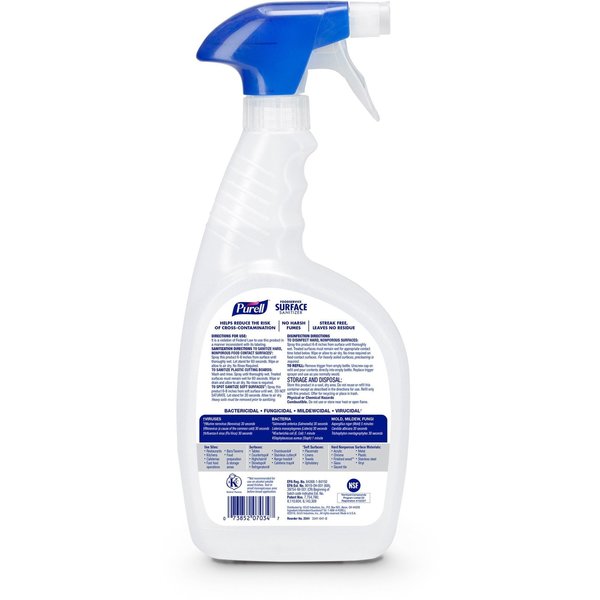 Foodservice Surface Sanitizer, 32oz. Trigger Spray Bottle, PK6