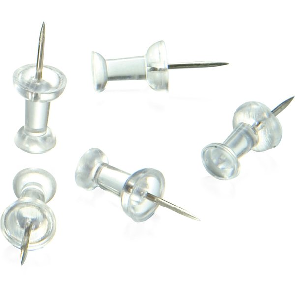 Push Pins, 1/2in, Clear, PK1200