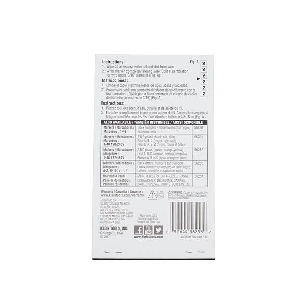 Wire Marker Book-Black Letters, Numbers and Symbols