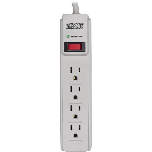 Surge Protector Strip, 4 Outlet, Gray