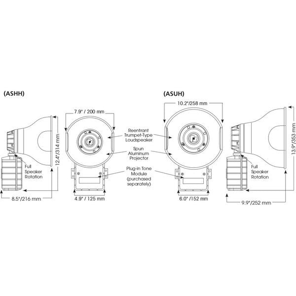 PA Weatherproof Speaker, Al, 5 Channels