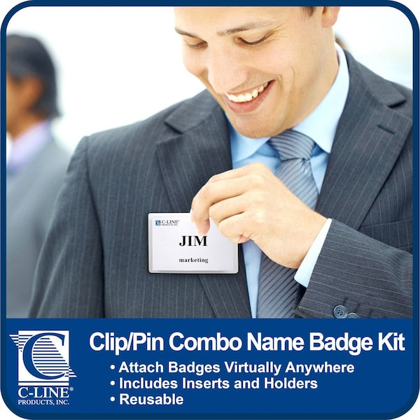 Name Badge, Pin/Clip, Badge, PK50