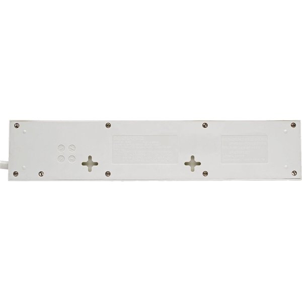 8 outlets, 8ft Cord, 1200 Joules, Holds