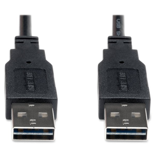 Reversible USB Cable, Black, 10 ft.