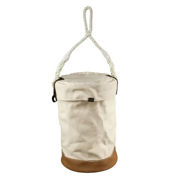 Leather Bottom Bucket with Top, #1 Canvas, 17