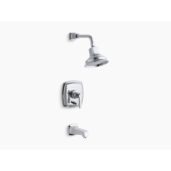 Margaux(R) Rite-Temp(R) Pressure-Balancing Bath And Shower Faucet Trim With Push-Button Diverter And Lever Handle, Valve Not Included