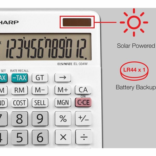 Desktop Calculator, LCD, 12 Display Digits