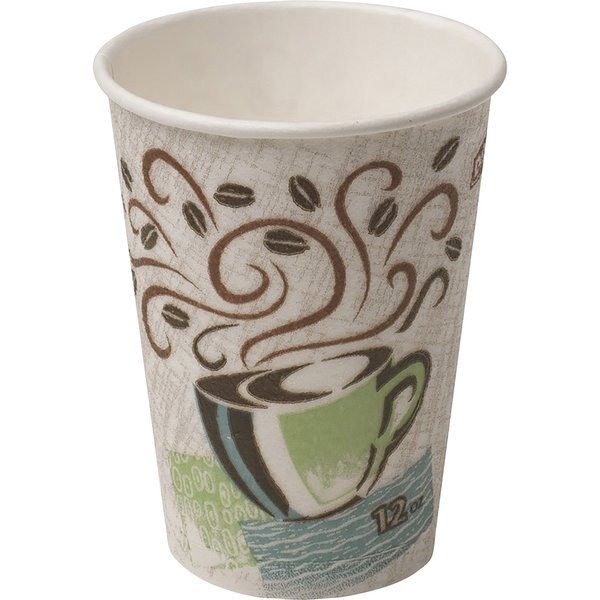 Disposable Hot Cup, 12oz, BRN/GR/WH, PK1000