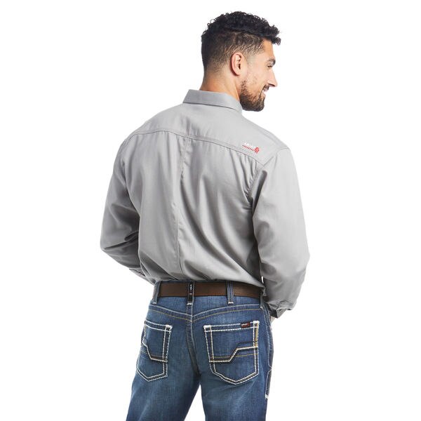 FR Button Down Shirt, Gray, M