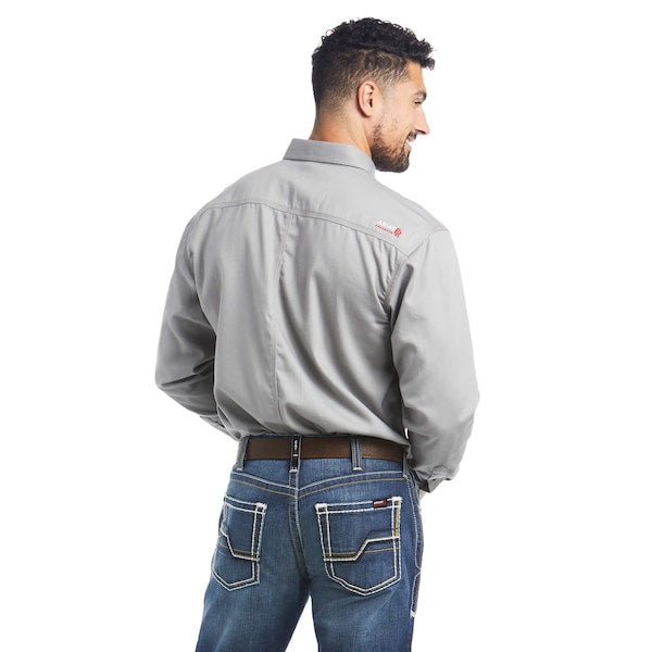 FR Button Down Shirt, Gray, L