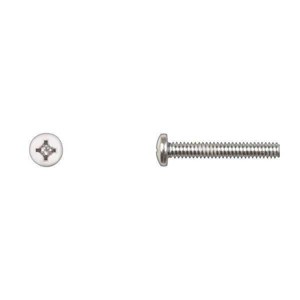 #10-24 x 1-1/4 in Phillips Pan Machine Screw, Zinc Plated