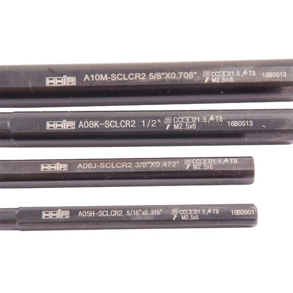 4 Piece SCLCR2 Coolant Thru Indexable Boring Bar Set