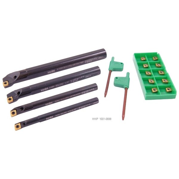 4 Piece SCLCR2 Coolant Thru Indexable Boring Bar Set