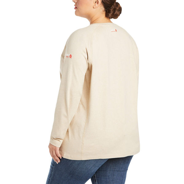 Womens FR Crew Longsleeve Tee, Tan, S