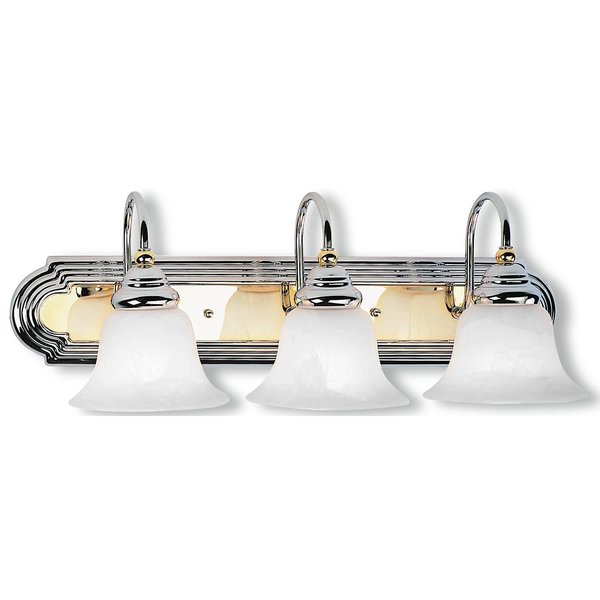 Belmont 3 Light Polished Chrome And Polished Brass Bath Vanity
