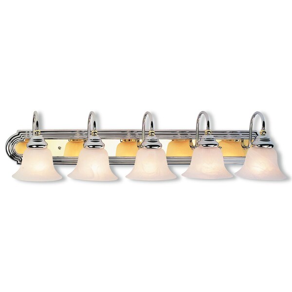 Belmont 5 Light Polished Chrome And Polished Brass Bath Vanity