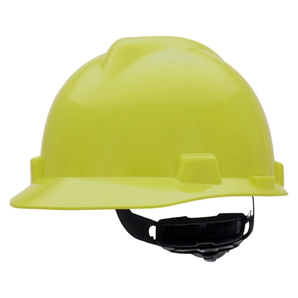 V-Gard Front Brim Hard Hat, Type 1, Class E, Ratchet (4-Point), Hi-Vis Yellow/Green