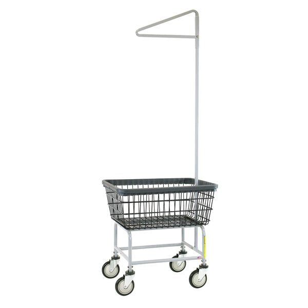 Wire Utility Cart with Single Pole Rack, 2.5 Bushel, Dura-Sevenâ¢ Anti-Rust Coating
